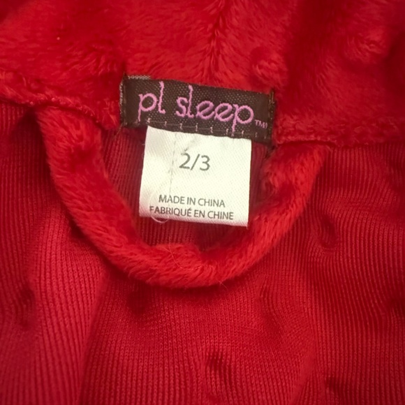 Petit Lem Red Minky Dot Ruffle Robe 2/3 Girls - Picture 6 of 6